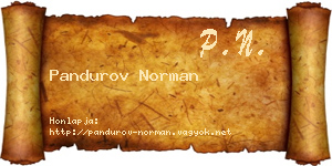 Pandurov Norman névjegykártya